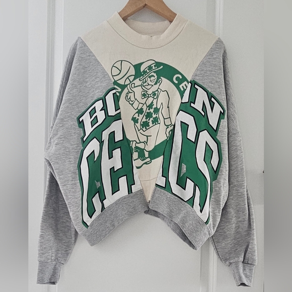 Women’s Celtics Crop Sweatshirt NBA Label Crew Neck size S - Picture 1 of 13